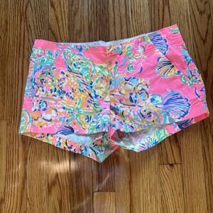 Lilly Pulitzer Women's the Kerrie Shorts Coral Reef Island, 3" Inseam, Size 4